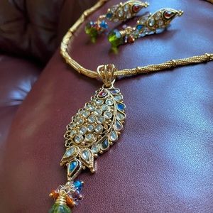 Ethnic Jewelry Set Necklace and Earrings